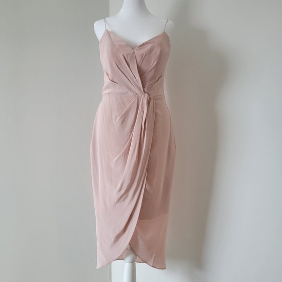 Beautiful Silk Designer Cocktail Dress in Baby Pink - Picture 1 of 5